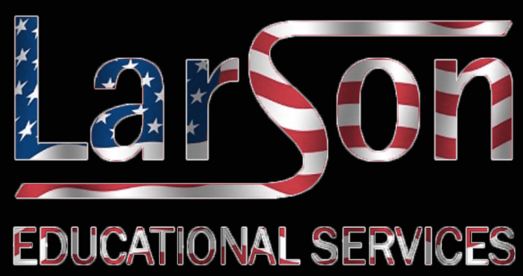 merican flag larson logo black background